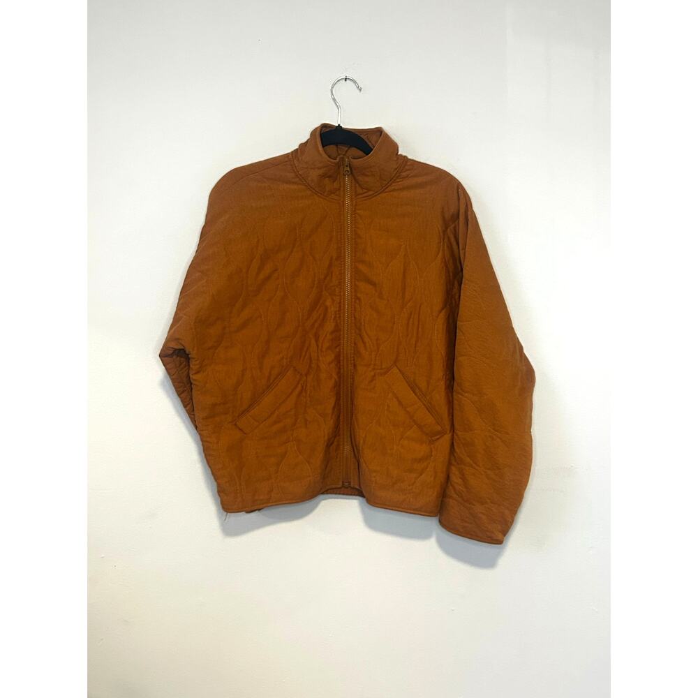 Terracotta Wishlist Quilted Lightweight Puffer Jacket | Cropped | Boxy -(Size S)